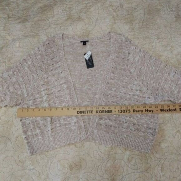 Torrid 4 Tan Lacey Pointelle Cotton Knit Shrug 4X - Picture 10 of 11
